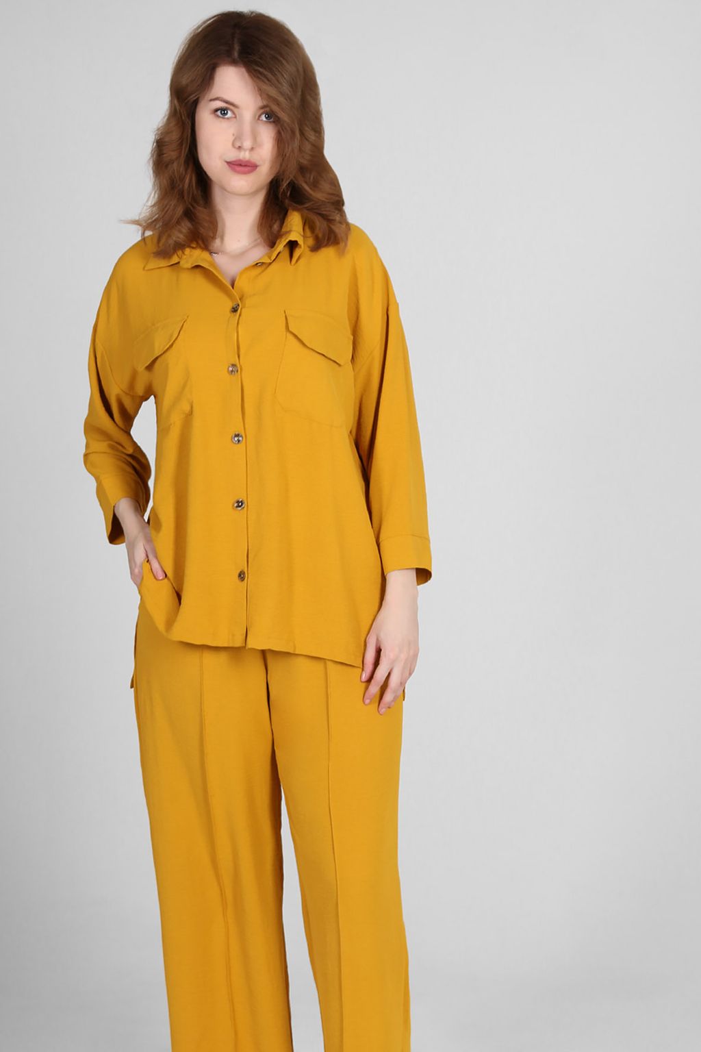 Костюм летний женский горчичный - Almond фото 3