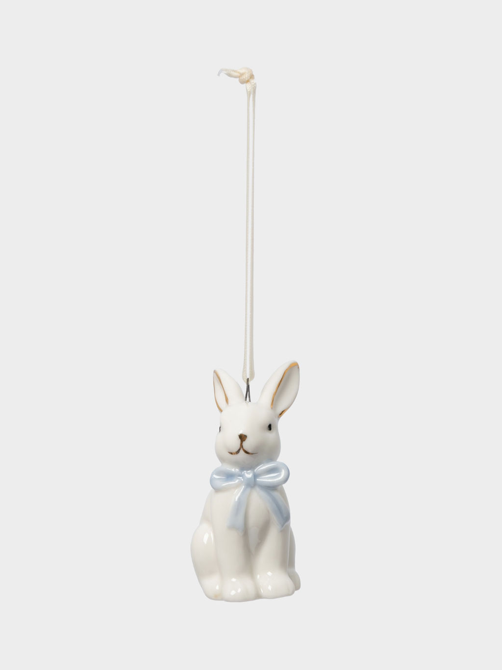 Подвеска декоративная, 7 см, фарфор P, молочная, Кролик с бантом, White Rabbit - Anna lafarg фото 5