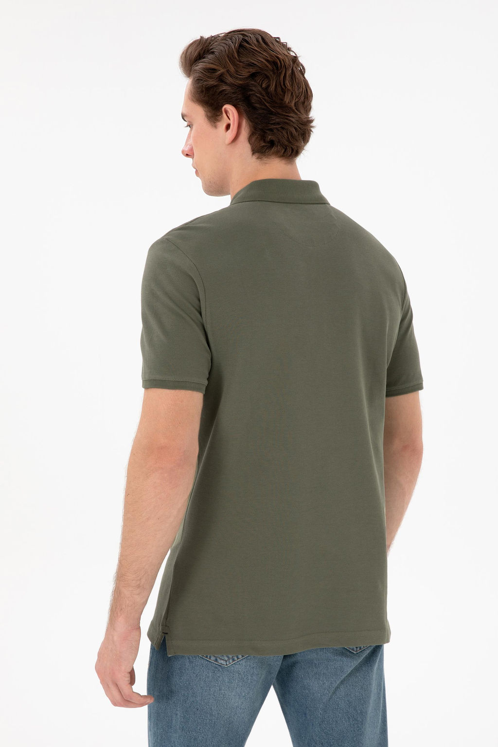 Erkek Regular Fit Polo Yaka Koyu Haki Basic Ti__rt Sepette S_rpriz _ndirim - U.s. polo assn фото 12