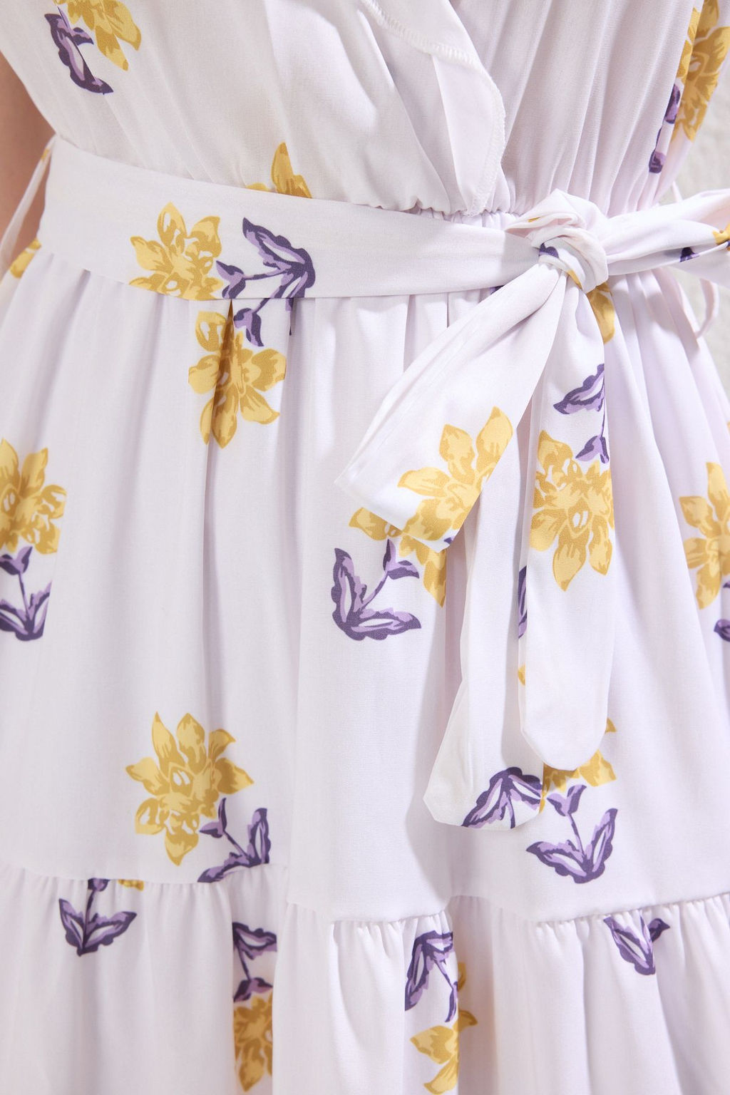 TRENDYOLMILLA Beyaz Kusakl? A Kesim Kruvaze Yaka Midi Dokuma Elbise TWOSS24EL00914  фото 18