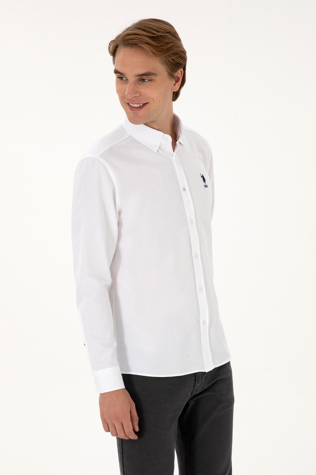 Erkek Beyaz Uzun Kollu Basic G_mlek Sepette S_rpriz _ndirim - U.s. polo assn фото 3