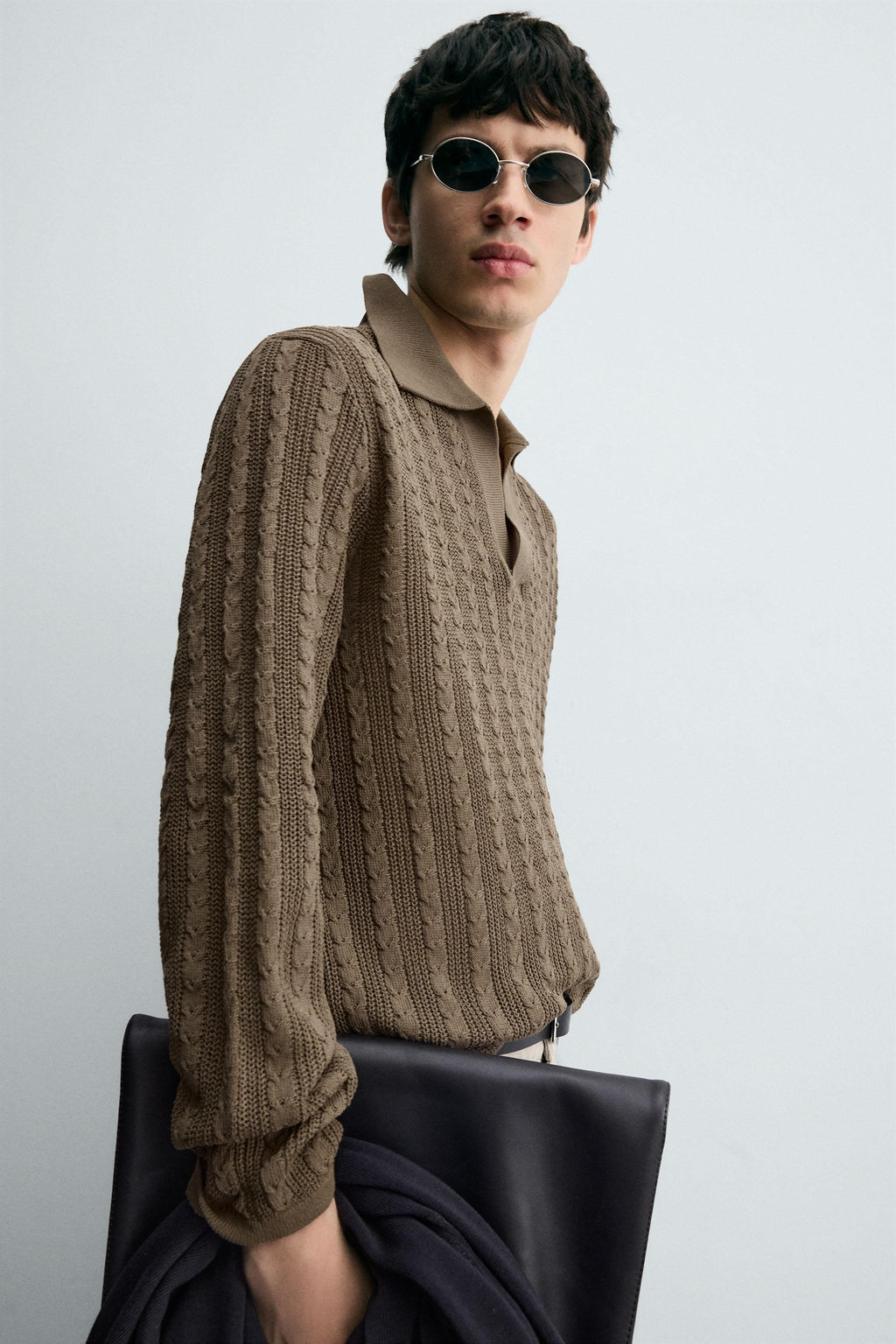 CABLE KNIT POLO SHIRT - Zara фото 6