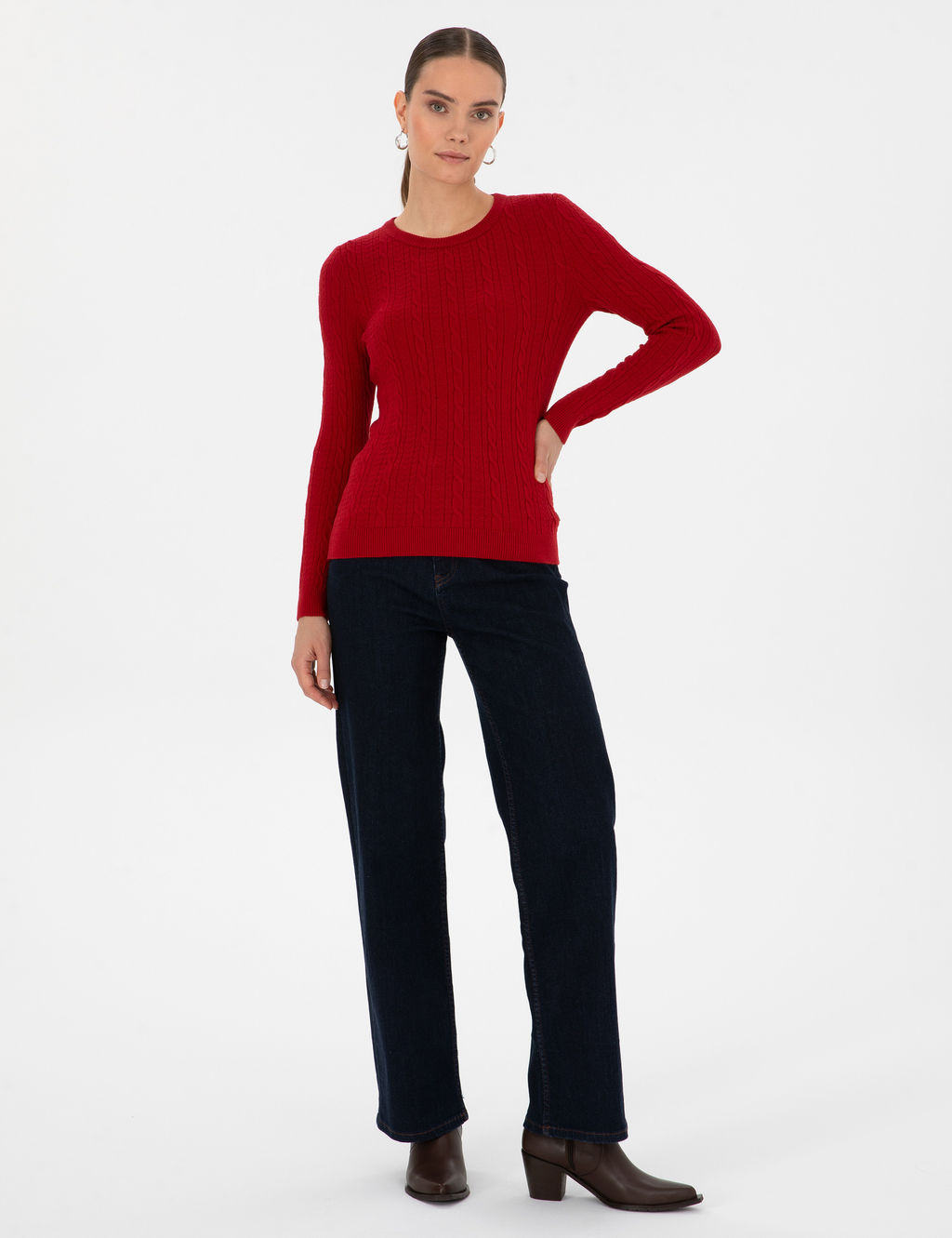 K_rm_z_ Extra Slim Fit _rg_ Desenli Kazak