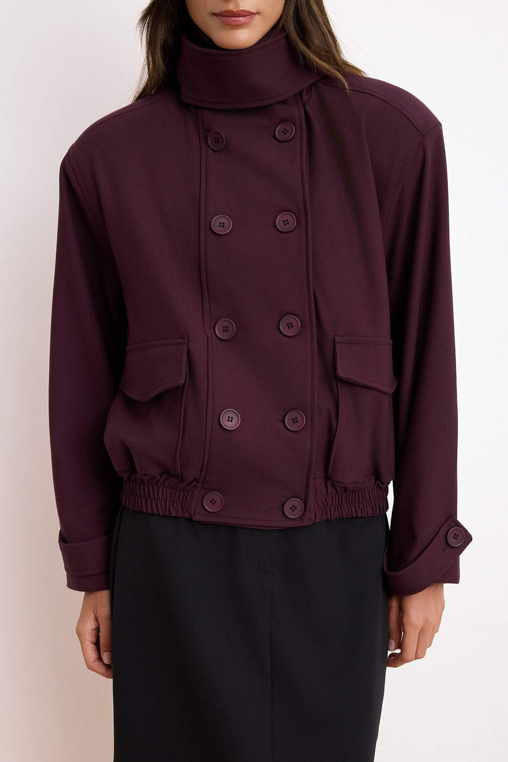 Bordo Oversize Kal?p Vatkal? Ince Mont TWOSS26MO00020 - Trendyolmilla фото 3