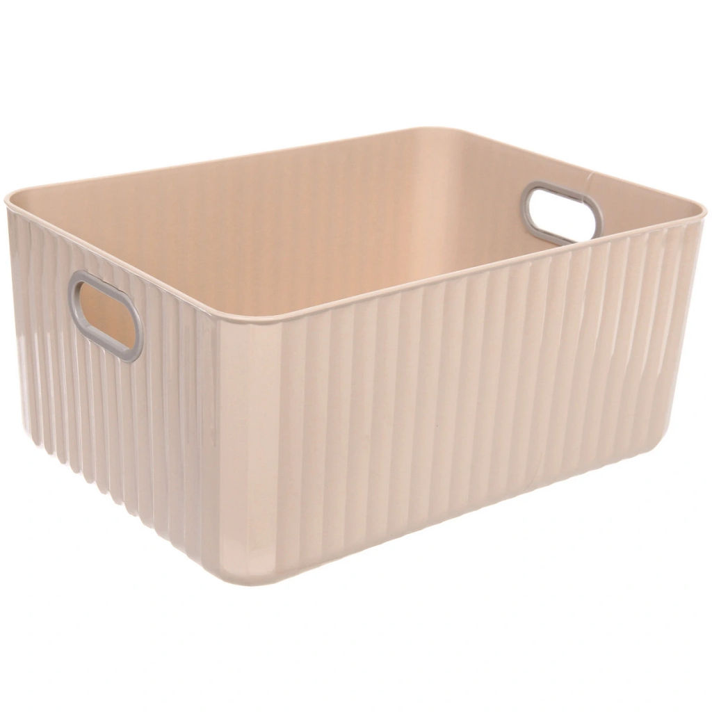 Корзина для хранения с крышкой "ЭЛГАТТ", цвет пудровый, 36*26*16,5см (лейбл Селфи)