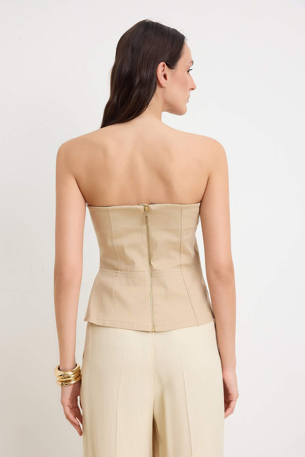 Tas Dikis Detayl? Peplum Gabardin Dokuma Bluz TWOSS26BZ00448