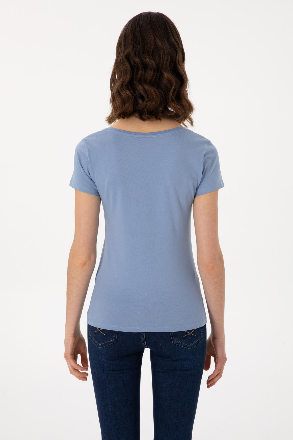 Kad_n Mavi Bisiklet Yaka Ti__rt Sepette S_rpriz _ndirim - U.s. polo assn фото 5