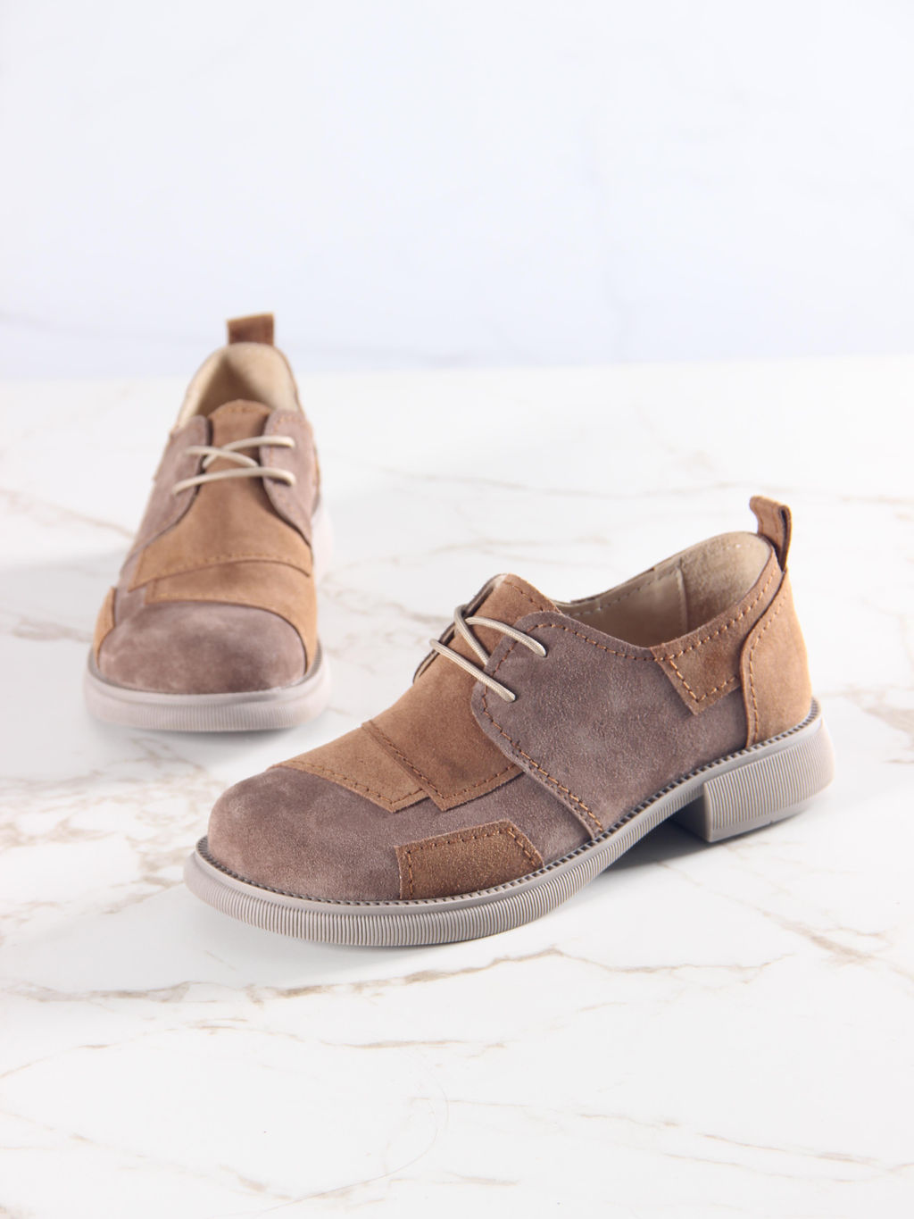 Полуботинки туфли EDART 205.патриция ka. серо-корич светло-коричневая замша фото 16