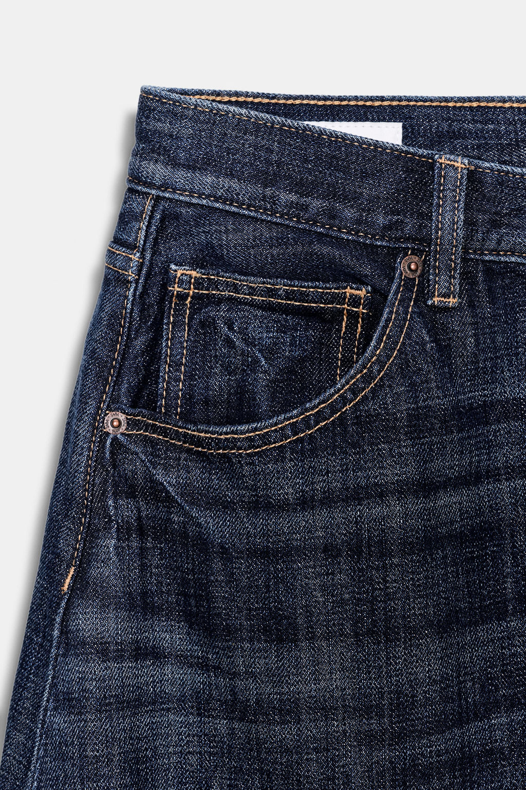 JEANS TRF BARREL FOLDED TIRO MEDIO / ?ndigo oscuro - Zara фото 10