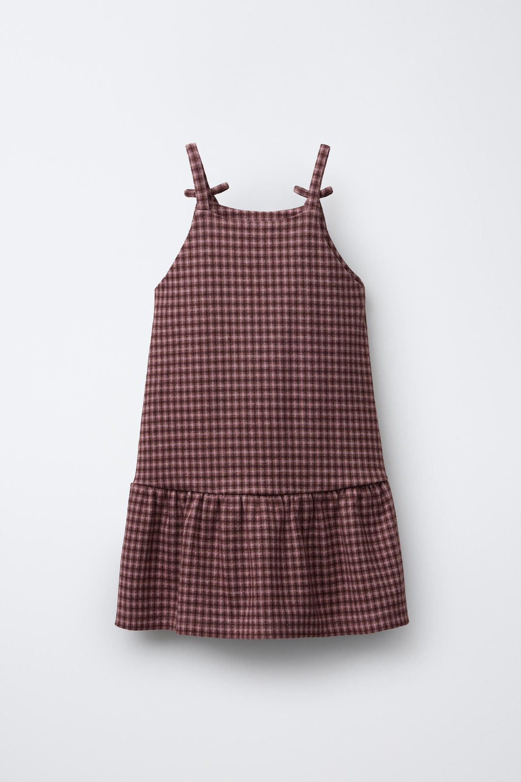 CHECK PINAFORE DRESS WITH BOWS - Zara фото 2