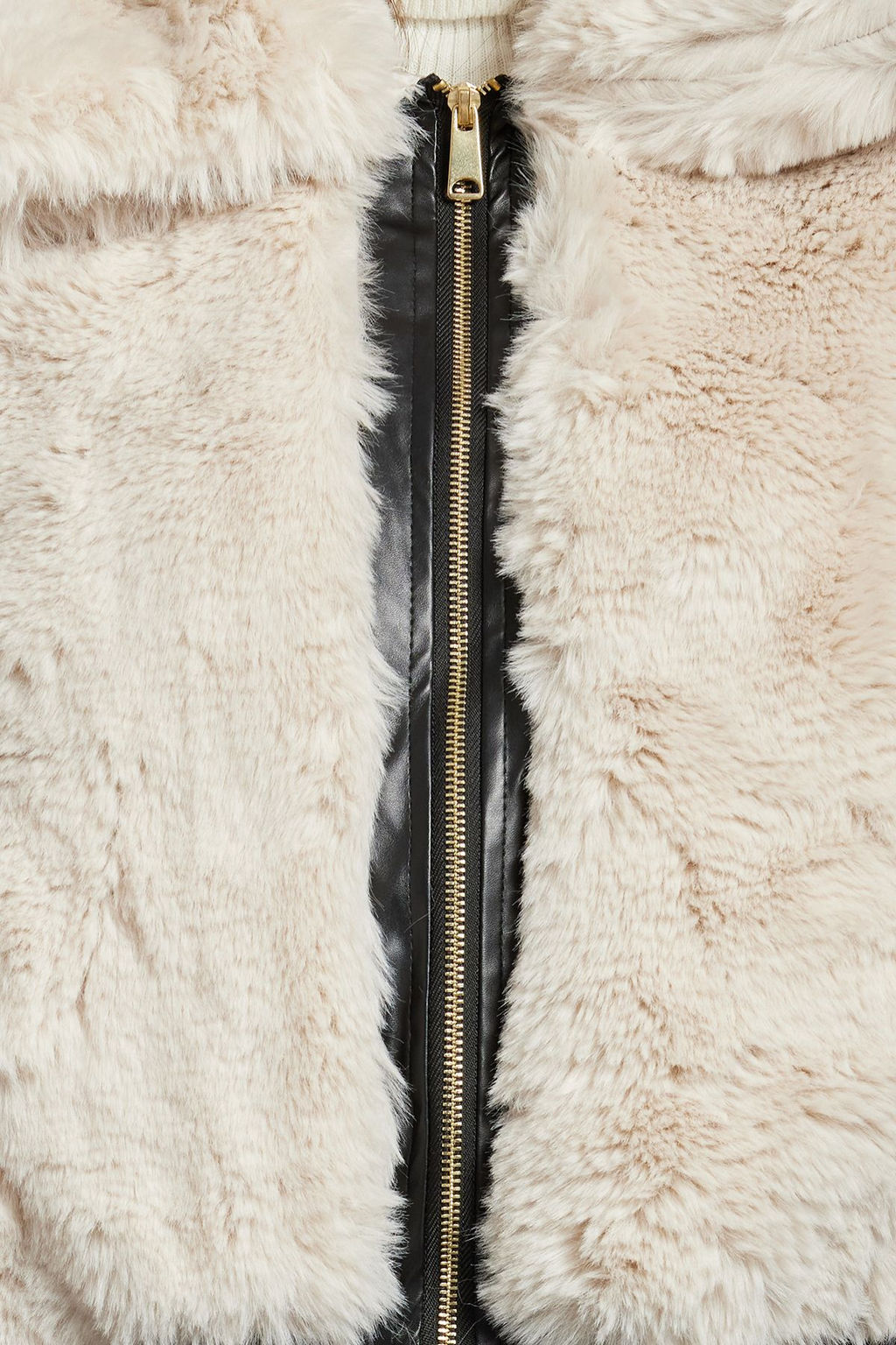 TRENDYOLMILLA Ekru Oversize Suni Deri Detayl? Kurk Bomber Mont TWOAW25MO00152 фото 4