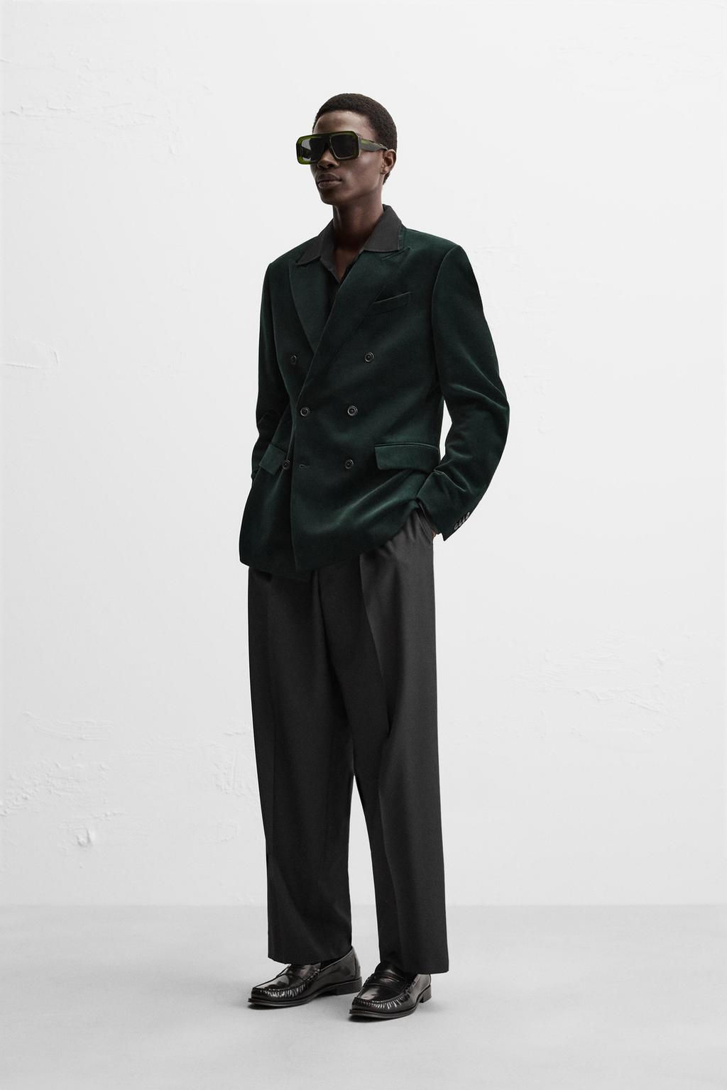 VELVET DOUBLE-BREASTED BLAZER - Zara фото 4