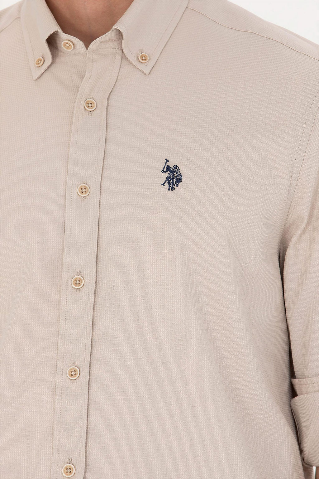 U. S. Polo Assn / Мужская рубашка с длинным рукавом Stone - U.s. polo assn фото 7