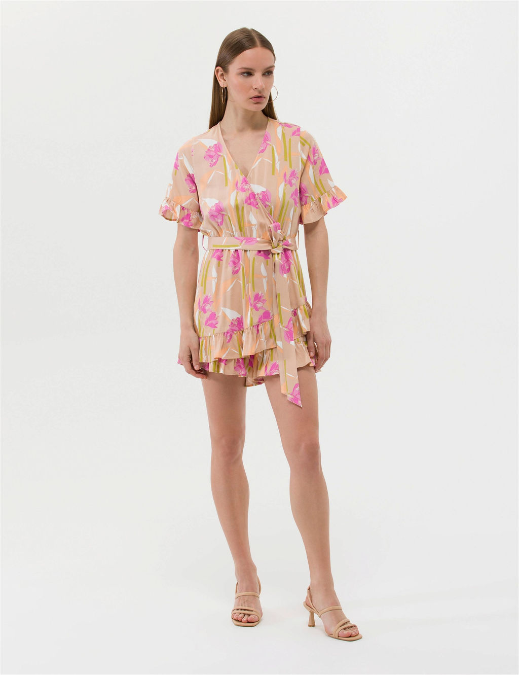 Turuncu Comfort Fit Desenli Elbise - Pierre cardin фото 4