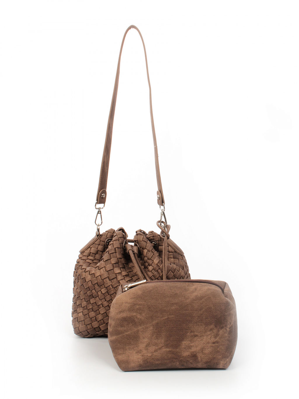 LACCOMA сумка СУ038-винтаж коричневый эко кожа хлопок  фото 4