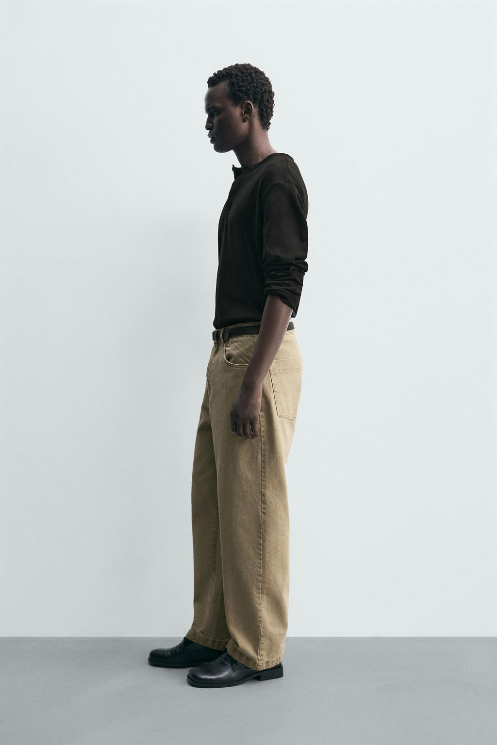 PANTAL?N STRAIGHT FIT LAVADO / Beige - Zara фото 4