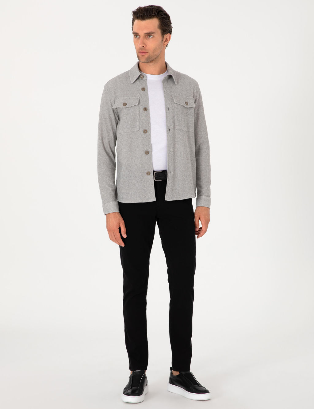 Siyah Slim Fit Kanvas Pantolon - Cacharel фото 3