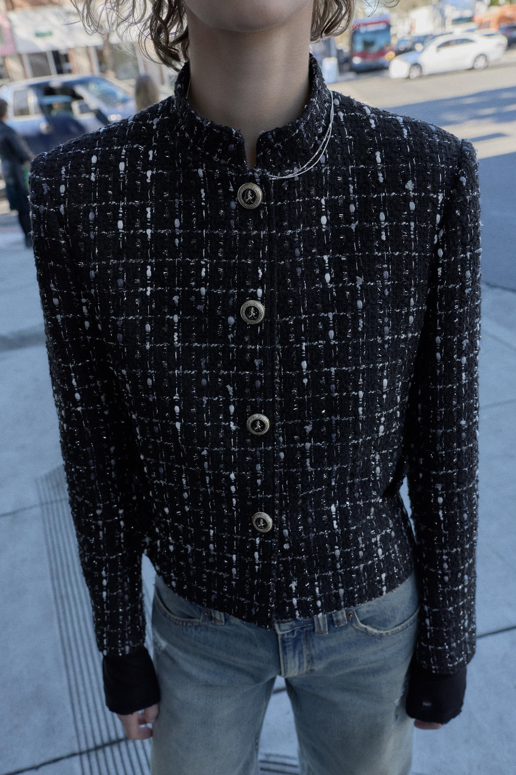 TEXTURED METALLIC THREAD BLAZER - Zara фото 6