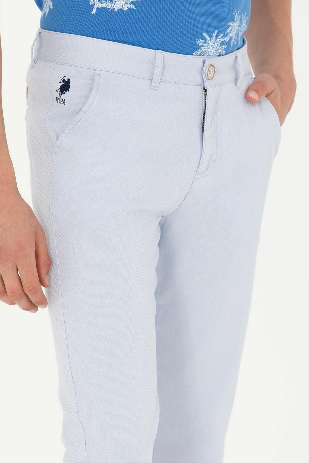 Мужские голубые брюки из плотной ткани - U.s. polo assn фото 5