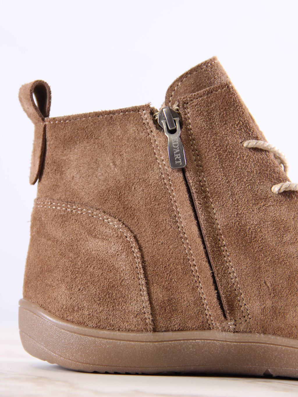 Босоногие ботинки 352.К.NATAbr.Серо-коричневая замша/кожаная подкладка