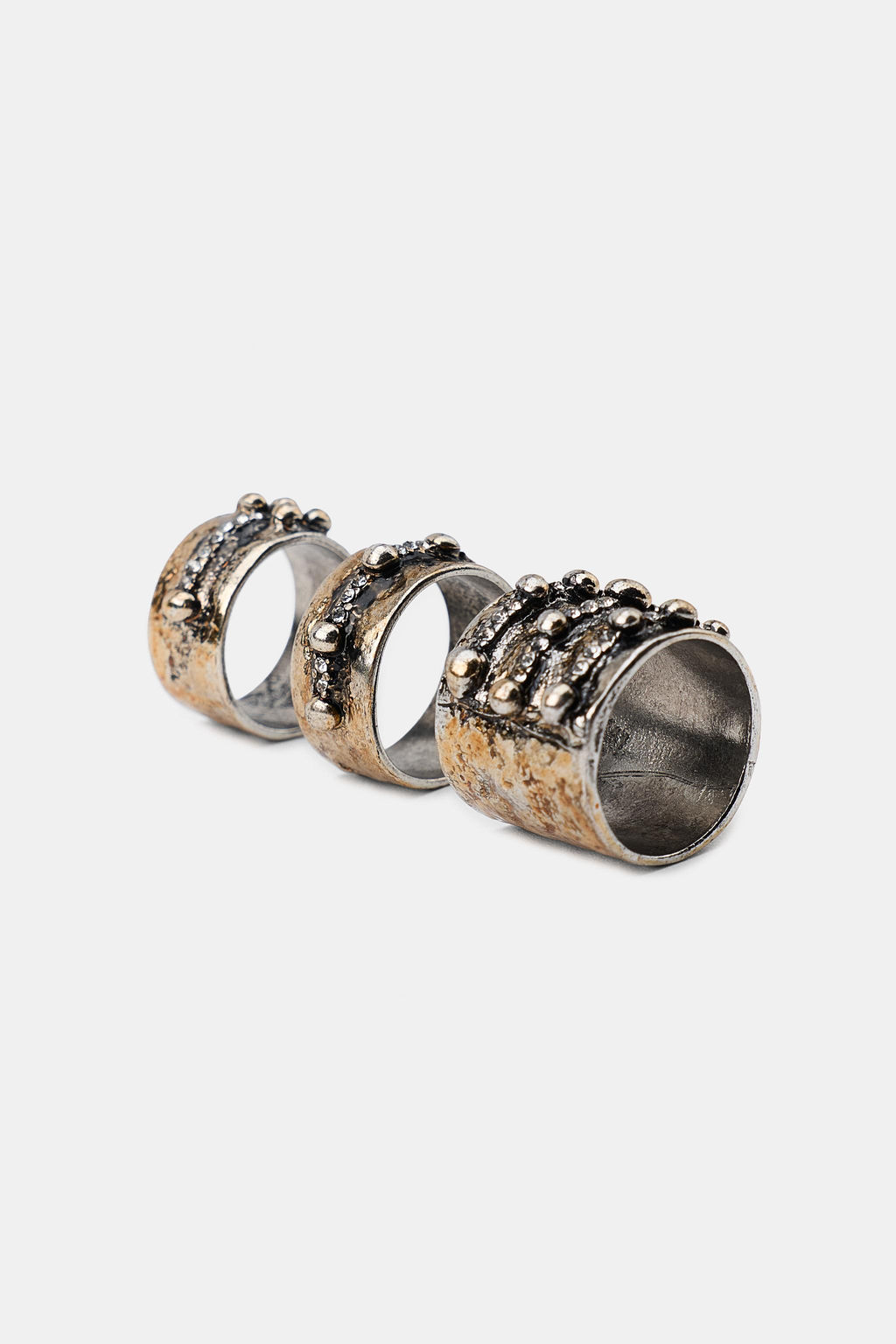 PACK 3 ANILLOS LABRADOS BRILLOS / Gris antracita - Zara фото 3