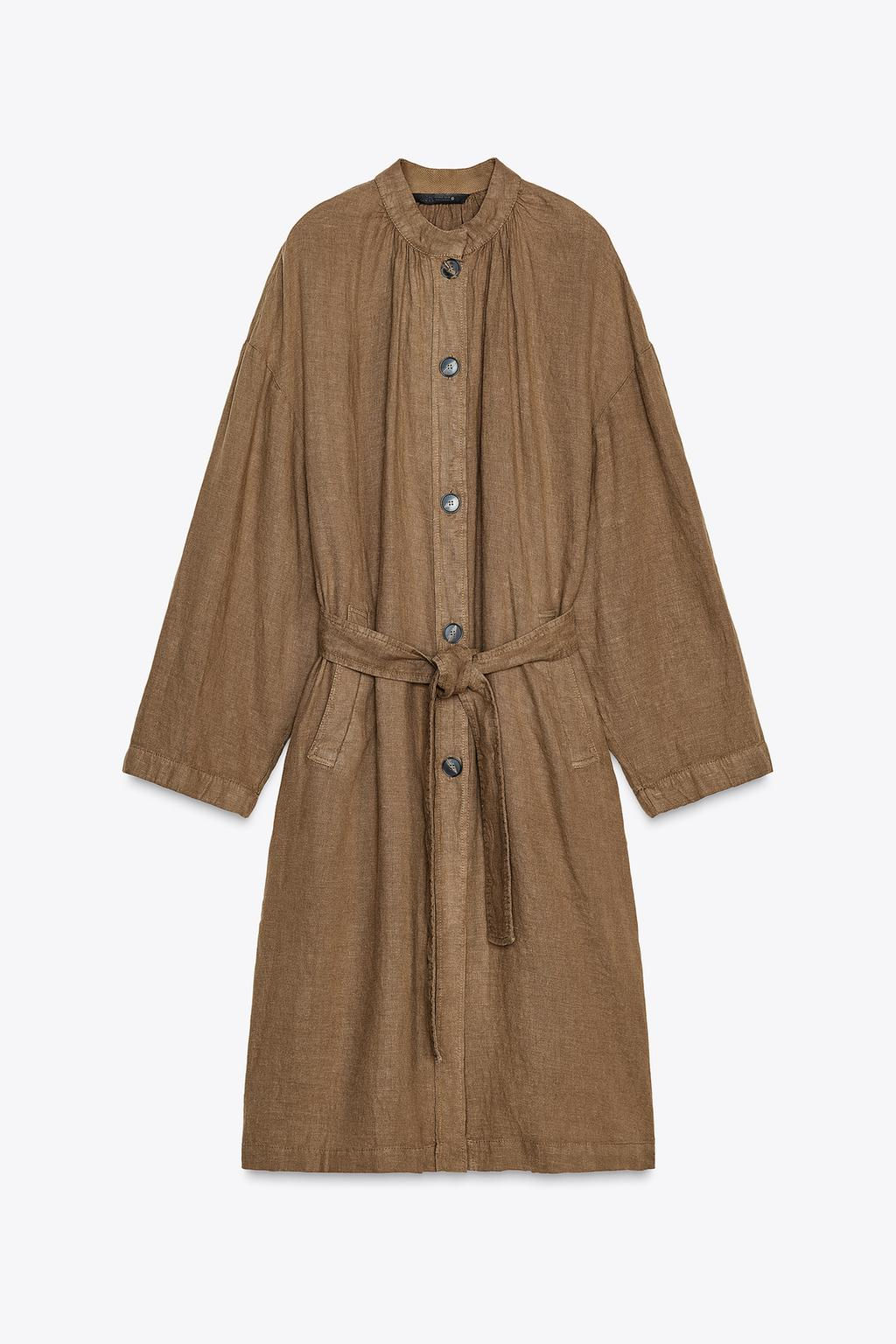 100% LINEN LONG OVERSHIRT ZW COLLECTION - Zara фото 2