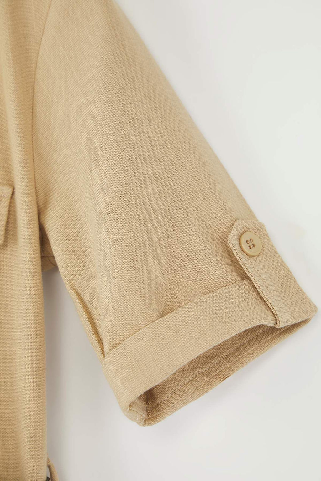 Trendyolmilla Haki Kemerli Keten Kar?s?ml? Cep Detayl? Midi Dokuma Gomlek Elbise TWOSS25EL00704  фото 13