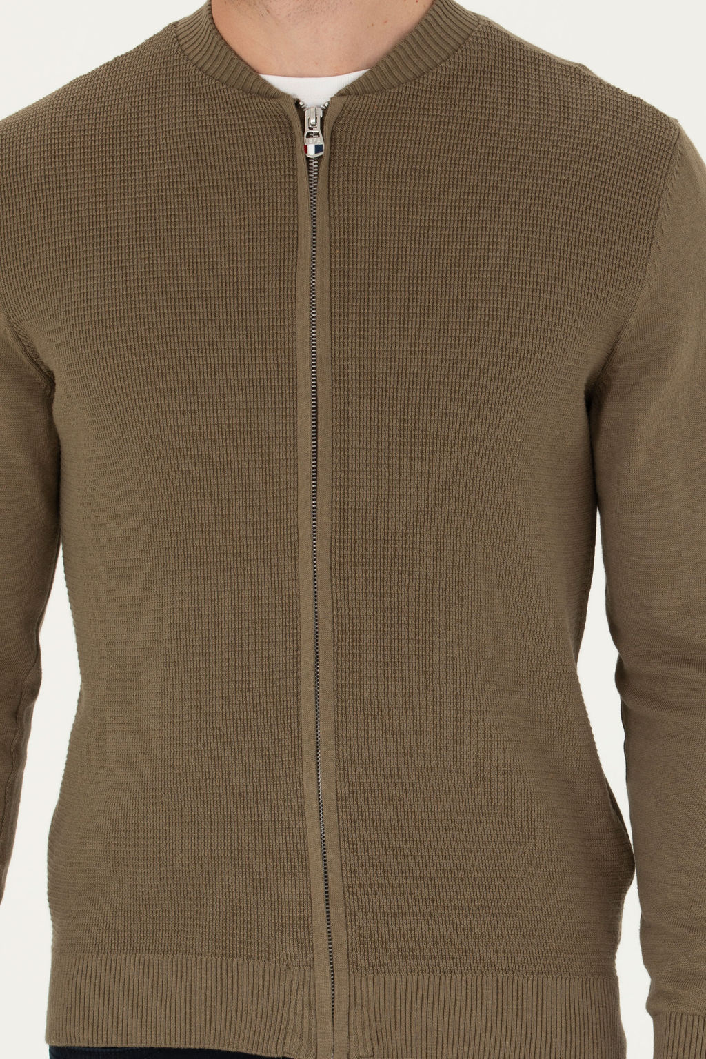 Мужской базовый трикотажный кардиган цвета хаки меланж - U.s. polo assn фото 20