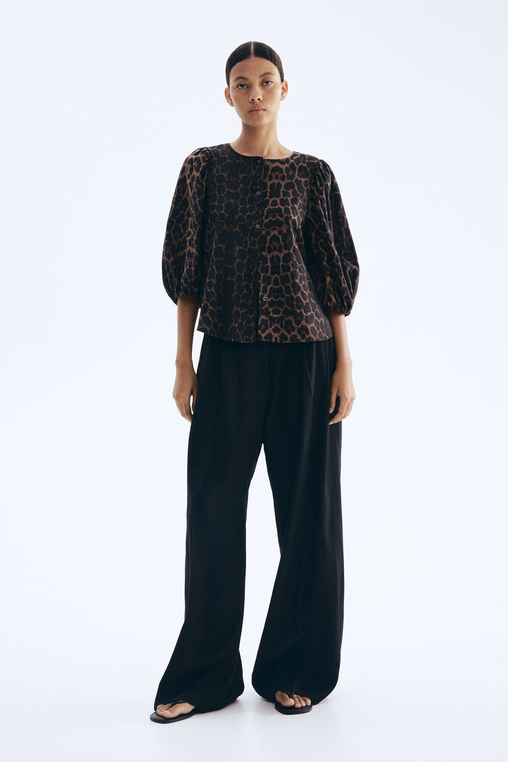 Blusa en mezcla de lino - H&m фото 16