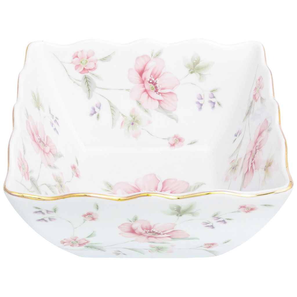 Салатник 1 л 16*15*8 см "Диана" квадратный, фарфор NEW BONE CHINA