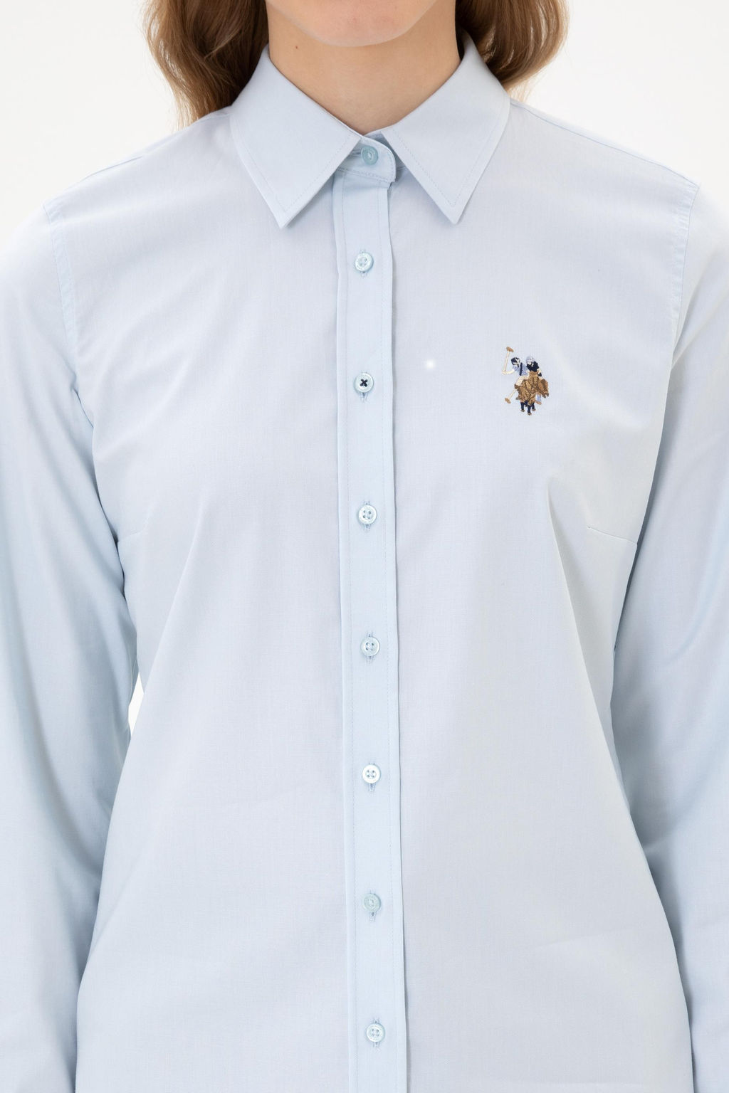Kad_n A__k Mavi Uzun Kollu Basic G_mlek Sepette S_rpriz _ndirim - U.s. polo assn фото 6