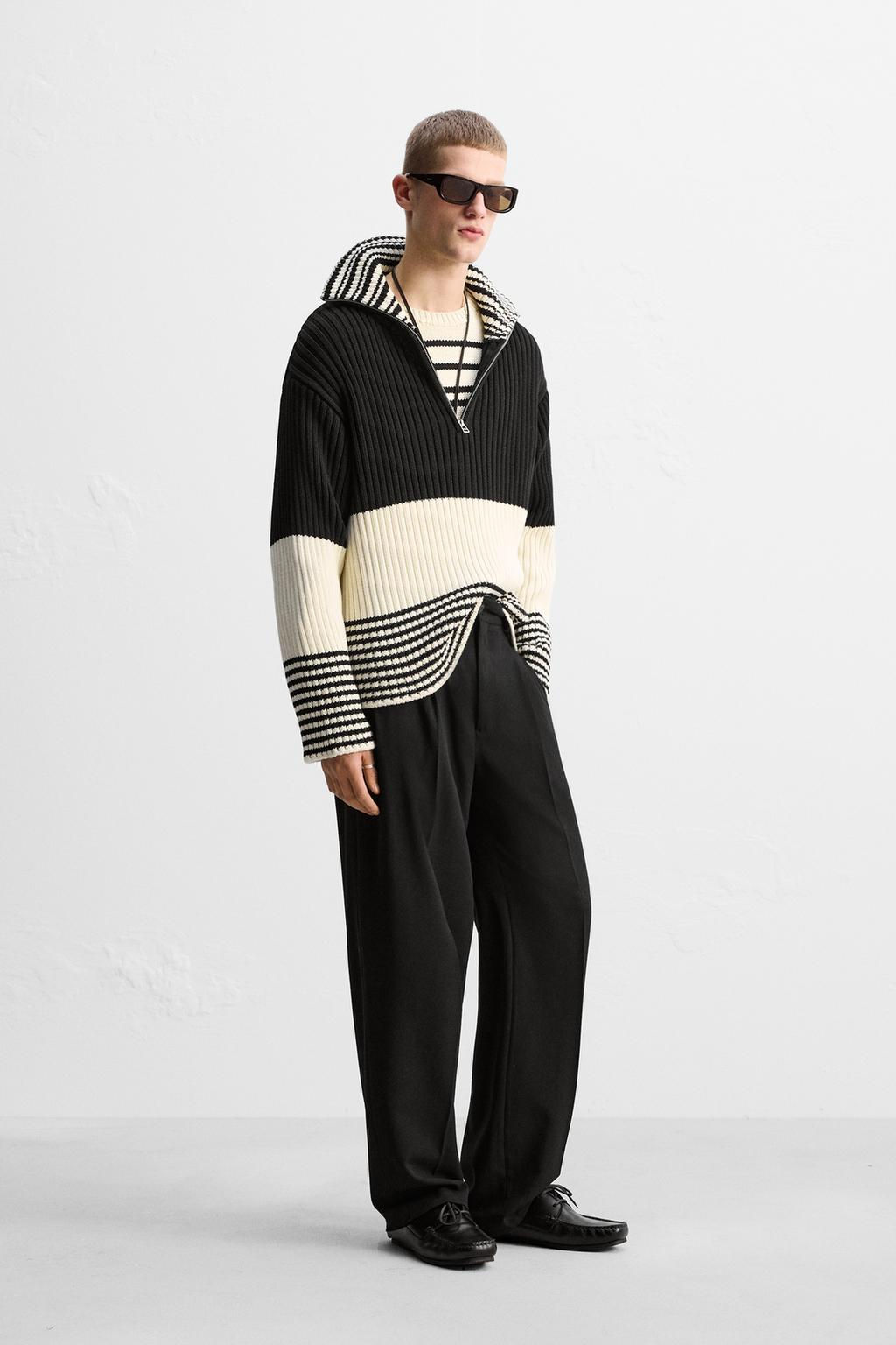 LIMITED EDITION STRIPE ZIP-NECK SWEATER - Zara фото 4