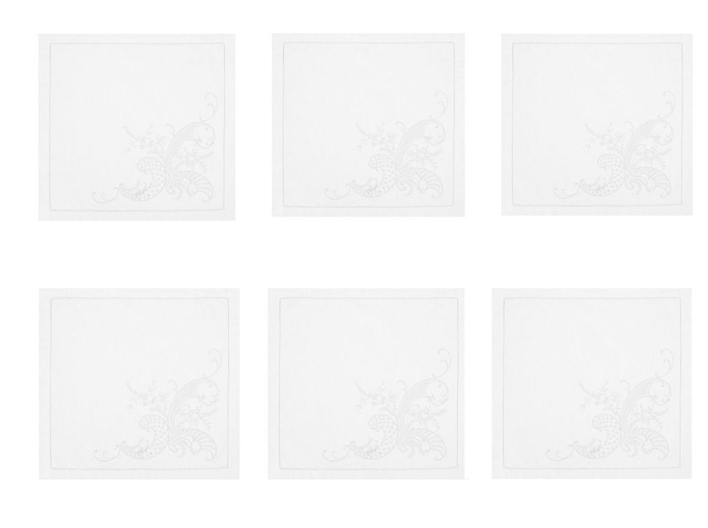Салфетка 01с-44ЯК 45*45 "Кружева" цв. белый (по 6 шт