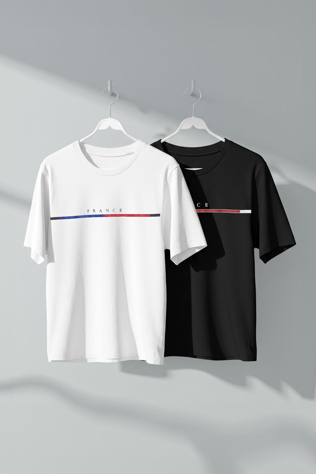 Trendyolmilla Man Siyah-Beyaz 2li Paket Regular/Normal Kesim France Bask?l? T-shirt TMNSS25TS00232