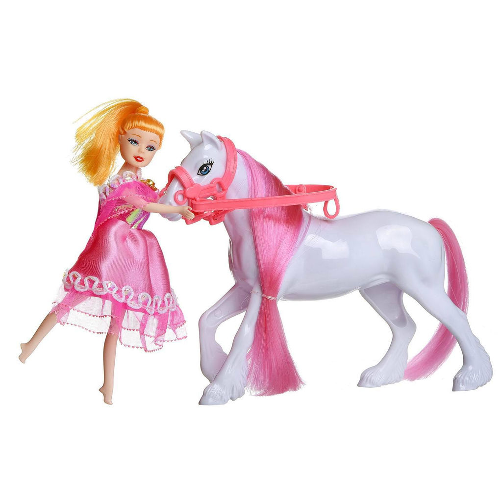 Игровой набор ABtoys Моя лошадка Куколка и лошадка 3 вида  фото 4