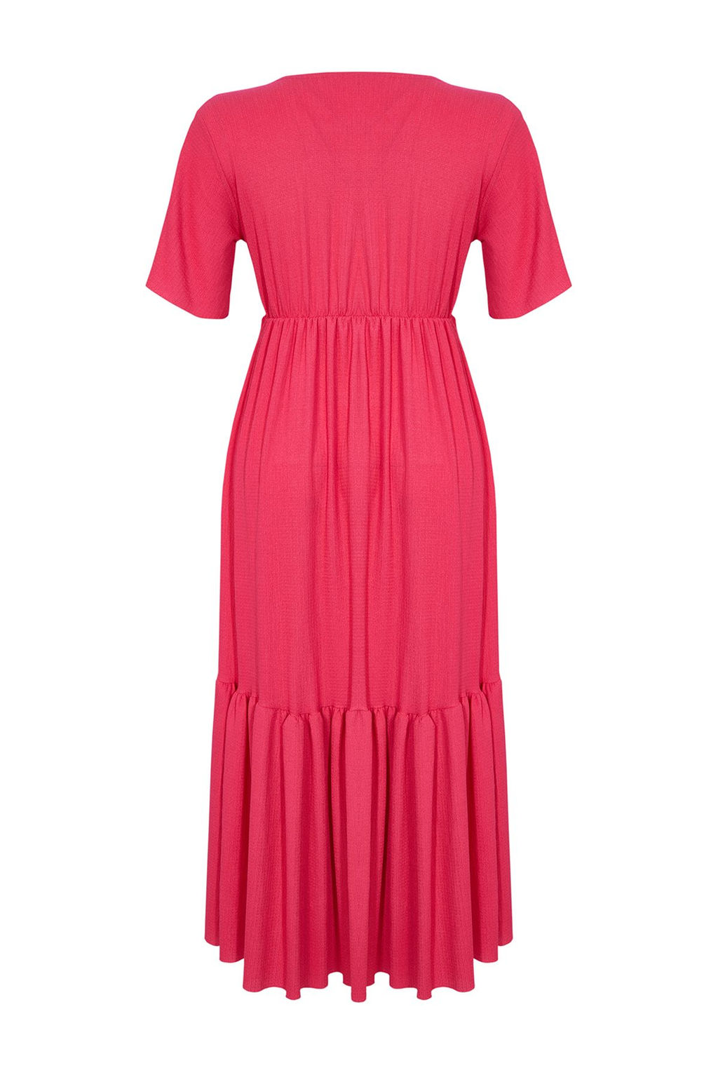 Fusya Duz Maxi Kruvazeli Etegi F?rf?rl? Dokulu K?sa Kol Esnek Orme Maxi Elbise Elbise TWOSS24EL01060 - Trendyolmilla фото 7