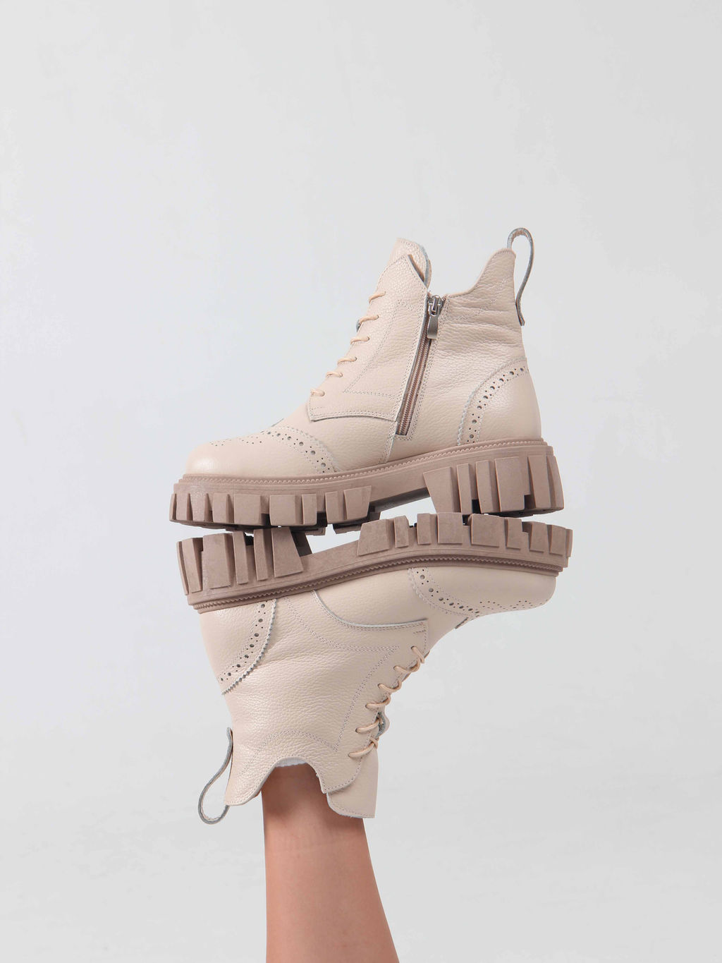 Ботинки 338.21153be.Бежевый макс/Мех