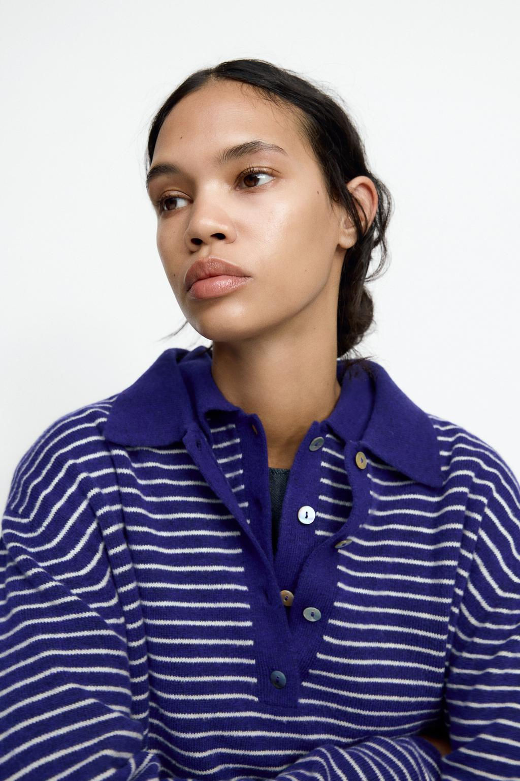STRIPED KNIT POLO SHIRT - Zara фото 3