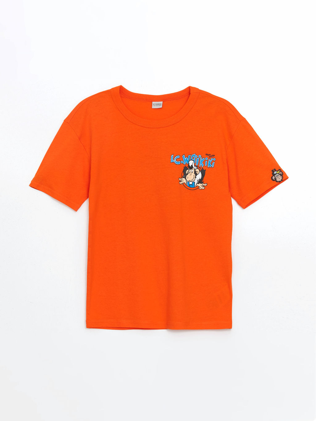 Bisiklet Yaka Nostaljik Maymun Bask?l? Erkek ?ocuk Ti??rt