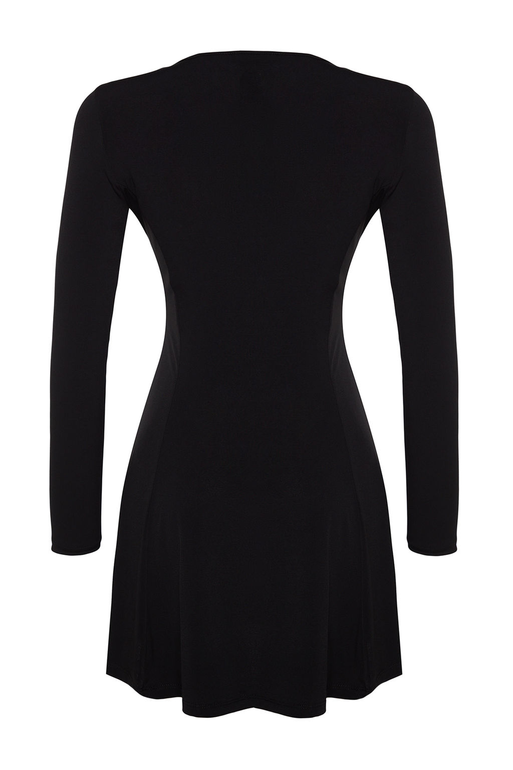 Trendyolmilla Siyah A-Kesim Baglama Detayl? Orme K?sa S?k Abiye Elbise TPRAW24EL00062 фото 8