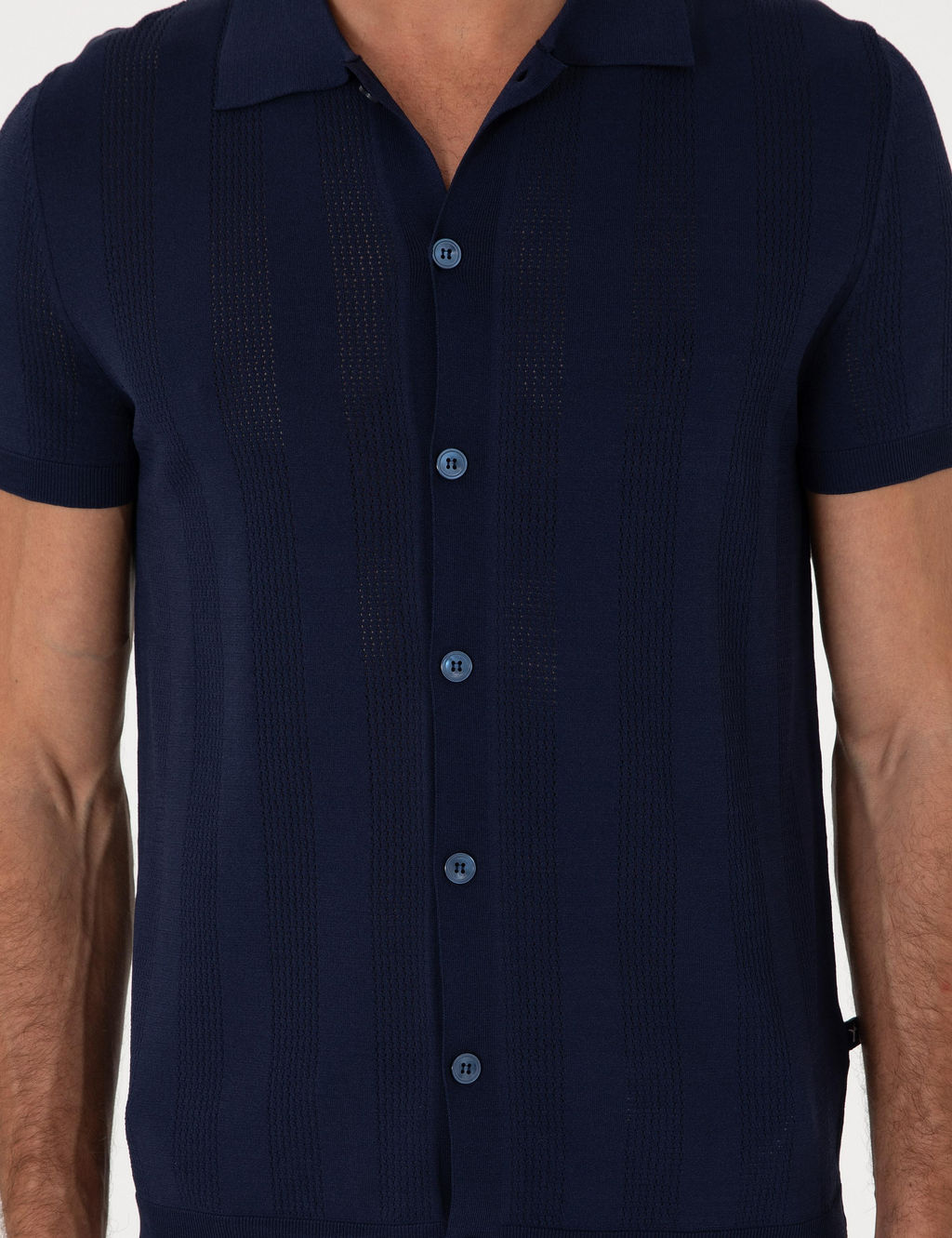 Lacivert Regular Fit K_sa Kollu Triko H_rka - Cacharel фото 6