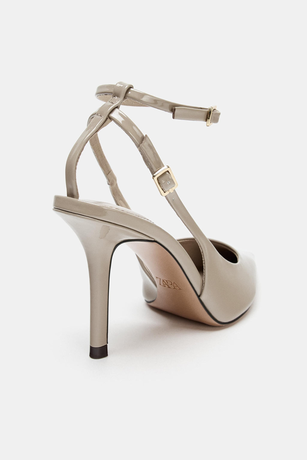 FAUX-PATENT HIGH-HEEL SLINGBACK SHOES - Zara фото 6