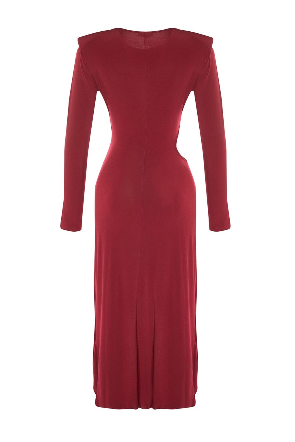 Trendyolmilla Siyah Kruvaze Yaka Cut Out/Pencere Detayl? Orme S?k Abiye Elbise TPRAW23EL00272  фото 16