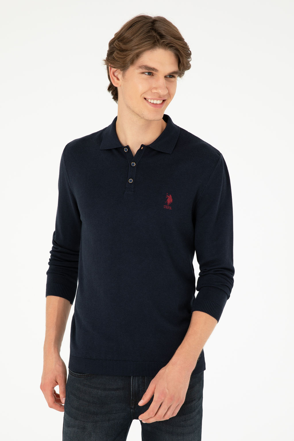 Мужской темно-синий базовый свитер Неожиданная скидка в корзине - U.s. polo assn фото 8