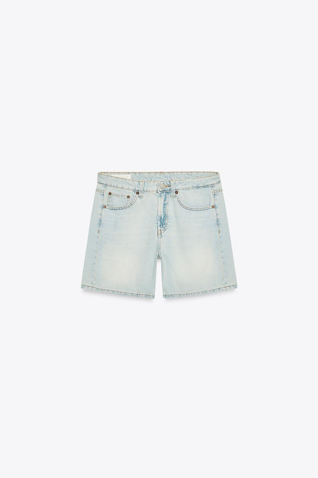 TRF MID-WAIST DENIM BERMUDA SHORTS - Zara фото 17