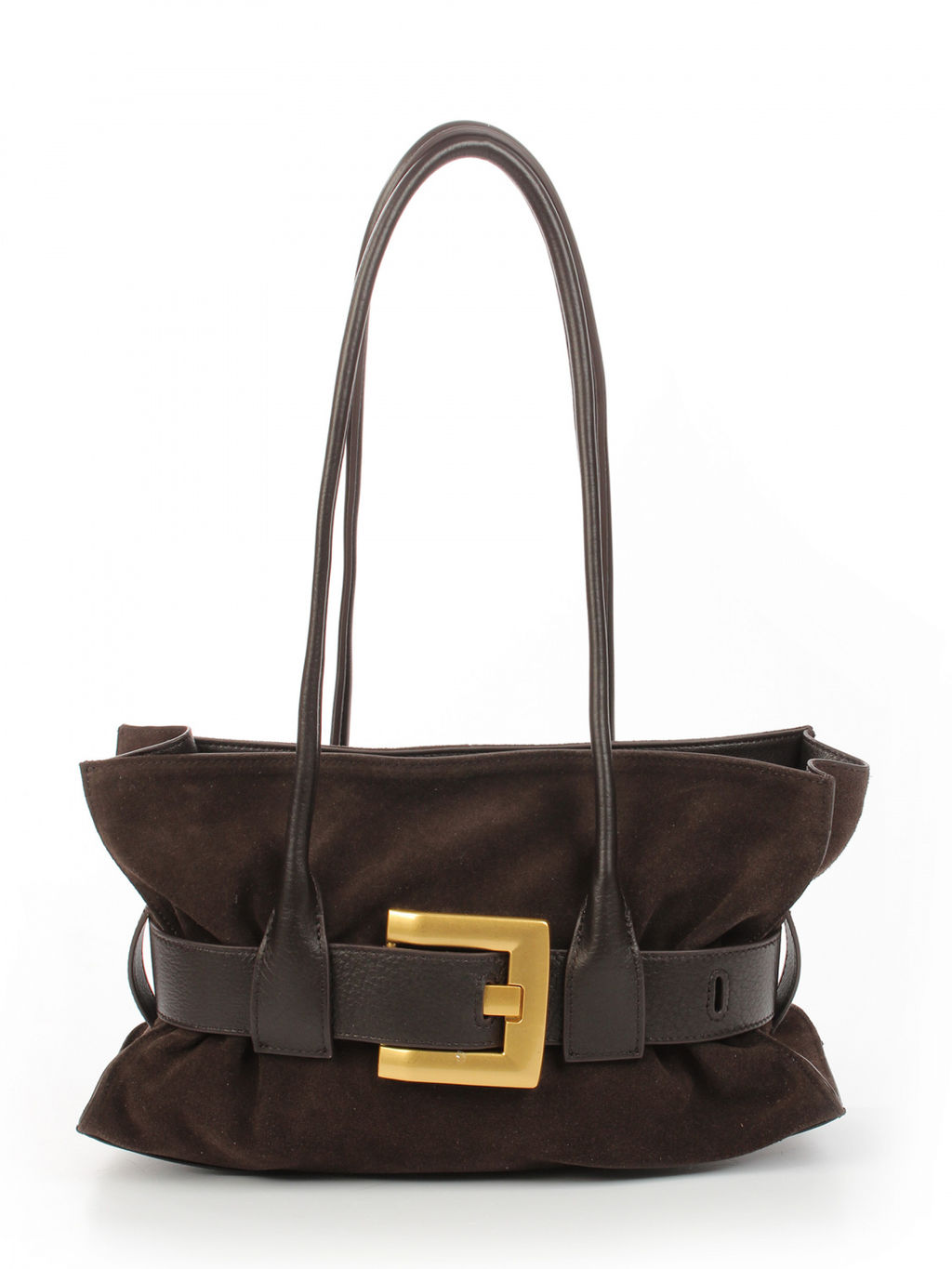 LACCOMA сумка АМ2409-Ф-шоколадный натуральная замша кожа