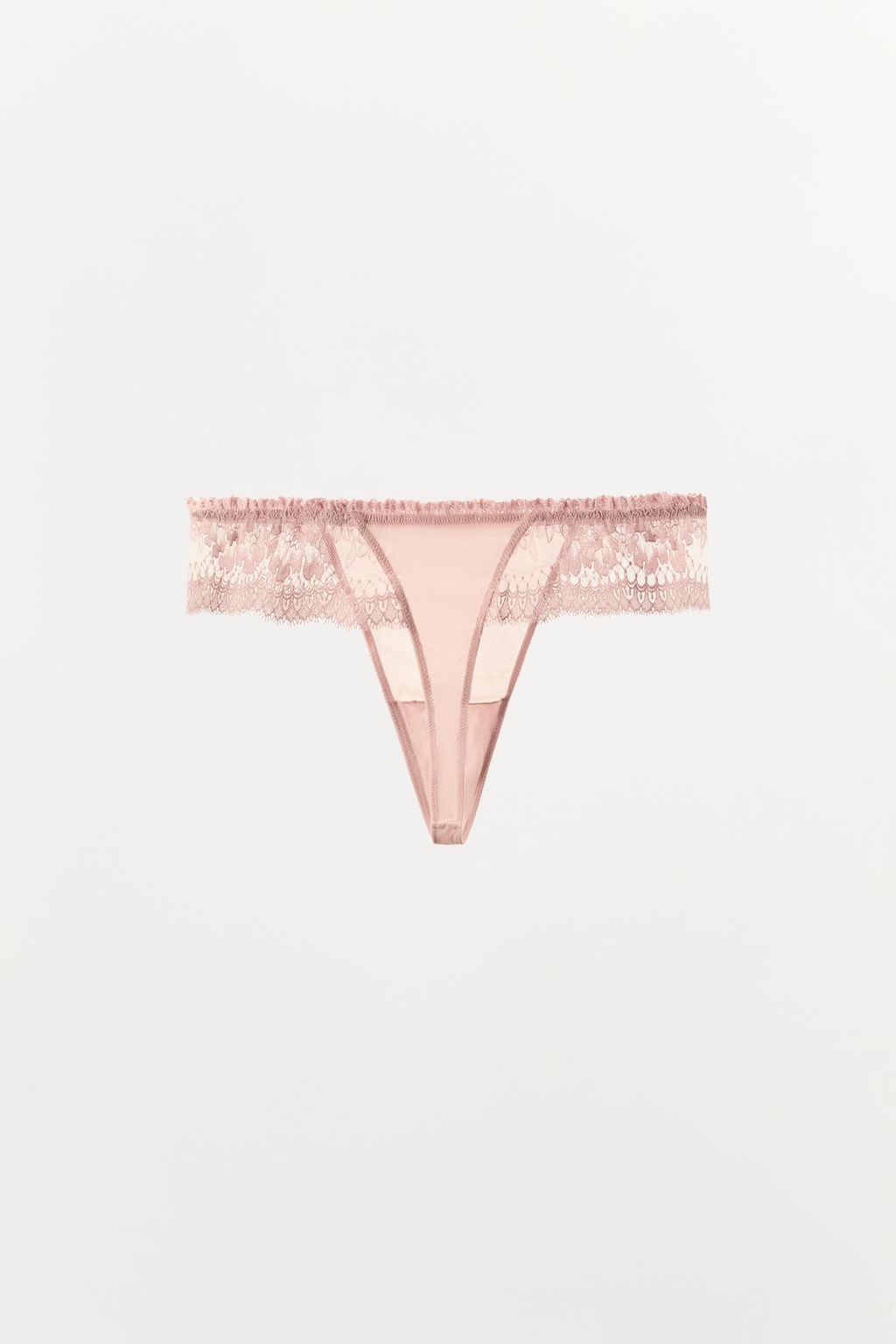 TANGA COMBINADO ENCAJE / Rosa pastel - Zara фото 6