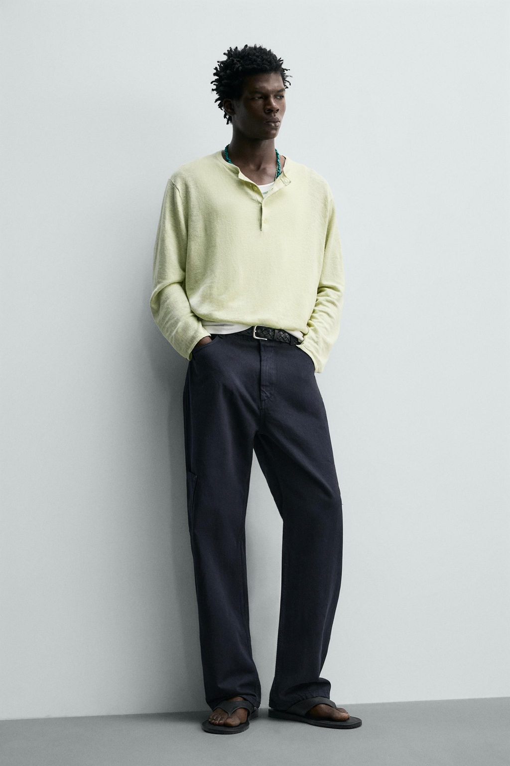 PANTAL?N CARGO STRAIGHT FIT / Marino oscuro - Zara фото 7