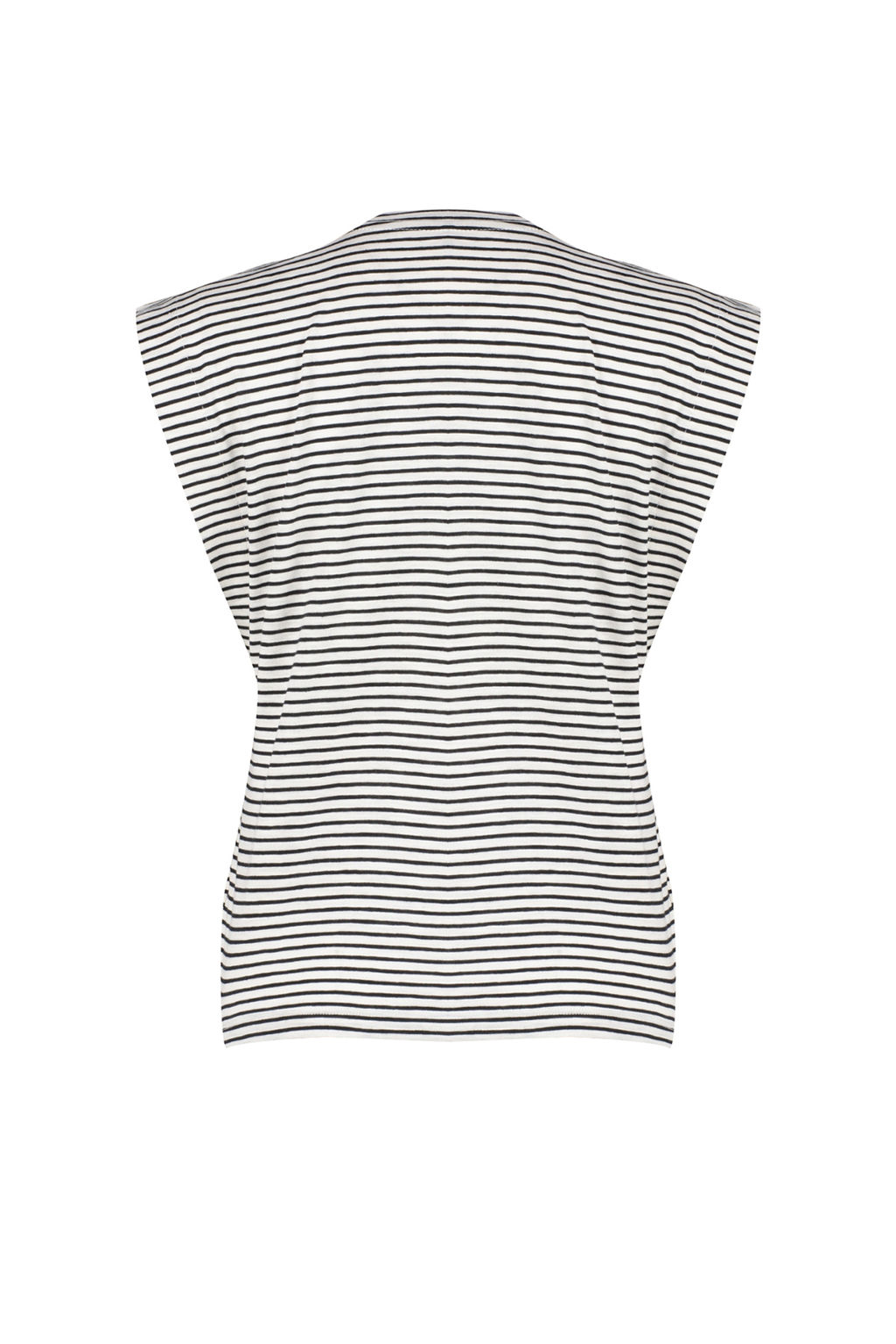 Cok Renkli %100 Pamuk Cizgili Vatka Gorunumlu Basic Bisiklet Yaka Orme T-Shirt TWOSS20TS0021