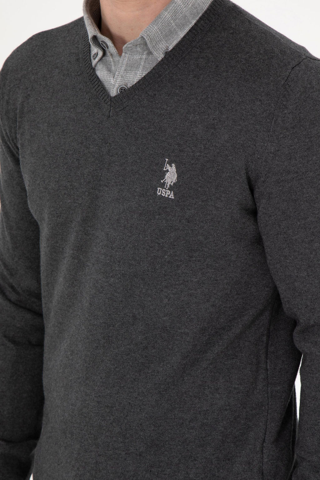 Erkek Antrasit Melanj Basic Kazak - U.s. polo assn фото 7